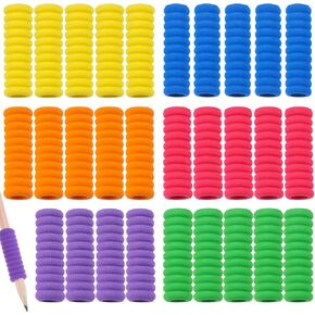 cobee 30 Pcs Pencil Pad Pencil Gripper, 6 Colors Children Writing Pencil Gripper, Colored Sponge Line Pencil Gripper Pads for Handwriting Tools, Writing Aids, Correct Pencil Gripper for Most People