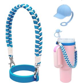 Water Bottle Handle Strap, Water Bottle Sling, Carrier, Holder, Adjustable Silicone Loop Compatible Quencher H2.0 Cup 30/40oz Tumbler with Handle Accessories