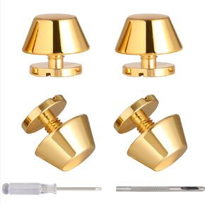 8 Sets 10MM Brass Handbag Purse Feet Hardware Bag Making Supplies Rivets for Leather Studs and Spikes for Repair and Decorate Clothing Fabric Shoes Belt Pet Collar Leather Crafts (Gold)