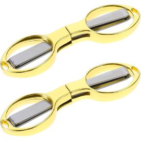 2 Pcs Folding Scissors Safe Portable Keychain Travel Scissors Small Stainless Steel Secure Telescopic Cutter Used for Home and Office Fishing Compact Enough to Fit in Your Purse