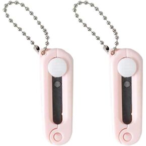 2Pcs Pink Folding Scissors Safe Portable Travel Scissors Foldable Telescopic Cutter Pocket Mini Scissor with Keychain for Cutting, Scrapbooking, Cutting Tools, Crafting, Sewing Office Cutting Tools