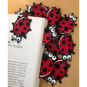 Ladybug Clip Bookmarks for Kids Students Cool Cute Animal Set of 10 Bulk Bookmark Funny Wacky Classroom Reading Incentives Library Rewards Novelty Party Favors Fun Prizes for Summer Reading Programs