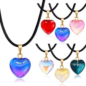 Valentine's Day Gifts 24 Pack Colorful Heart Shaped Pendant Necklace Birthday Party Favors Goodie Bags Filler for Women Party Supplies Wedding School Classroom Rewards Exchange
