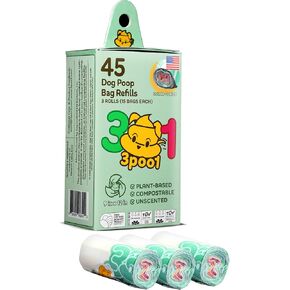 Poop Bags for Dogs - Certified Compostable Pet Dog Poop Bags Rolls Refill Made in USA 240 Bags (16 Rolls) - Leakproof Extra Thick Pet Waste, Eco Friendly Plant Based Material Color Coded for Easy Use