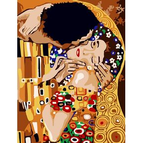 Wowdecor Paint by Number Kits for Adults Beginner, DIY Number Painting Part of The Kiss Famous Paintings 40x50 cm Wall Art Decor (No Frame)