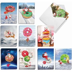The Best Card Company - 20 Christmas on a Beach Note Cards Variety Pack (10 Designs, 2 Each) with Envelopes, Warm Weather Holiday Notecard (4 x 5.12 Inch) - Season's Beachin AM6651XSG-B2x10