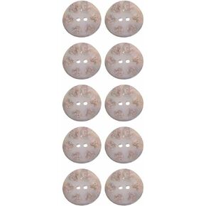 Mibo 8pcs Real Agoya Shell Button2 Hole - Laser Etched - Decorative Heart Pattern - 44L(28mm) - Natural