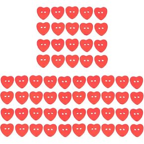KESYOO 300 Pcs Button Red Decor Hand Decor Red Decorations Heart Shaped Buttons Heart Cloth Buttons Resin Sewing Buttons DIY Supplies Clothing Button DIY Material Fancy Red Wooden