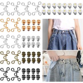 12 Set Adjustable Waist Buckle Extender,Jeans Extender Waist Extender Button for Adults and Kids Waistband Tightener