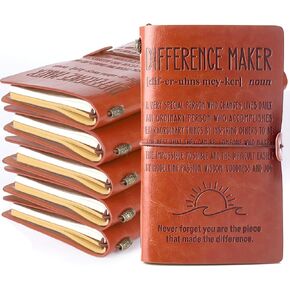 Difference Maker Gifts Thank You Appreciation Quote Gift for Teacher Employee Difference Coworker Maker Manager Coach Mentor Best Mom Boss Women Leader Definition Leather Planners 6PCS