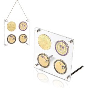 Military Challenge Coins Clear Acrylic Sealed Dust Proofing Display Collectible Display Frames Coin Collectors Veterans Present (6 Slots)