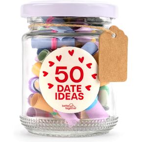 50 Scrolls Jar Date Ideas for Couples - Fun Date Night Cards, Romantic Gifts for Newlyweds, Boyfriend, Girlfriend, Husband, or Wife - Unique Couples Gift Ideas, Just Married, Wedding, Honeymoon