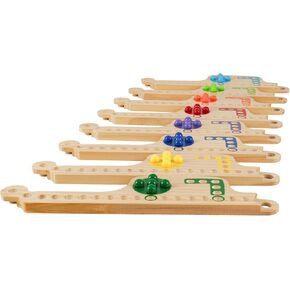 Upgraded Version Interlocking Pegs and Jokers Board Game Wood,Multiplayer Portable Marbles and Jokers Game with Cards for Adults,2-8 Player Family Party Game