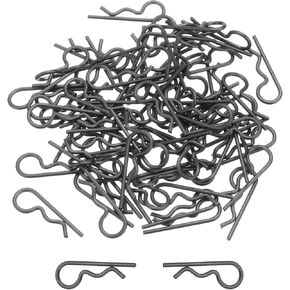 DMiotech 100Pcs Body Clips Bent RC Car Shell Clip Model Car R Pins Black Universal Shell Replacement Parts for 1/10 Scale RC Car,27mm/1.06"