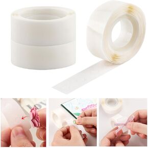 BAOFALI 900 Pcs 3/16in (5mm) 3 Roll Ultra Thin Adhesive Dots,Clear Removable, Double Sided Stickers Permanent Sticky for Balloons Wedding Decoration or DIY Craft Dots(300 Pcs/Roll)