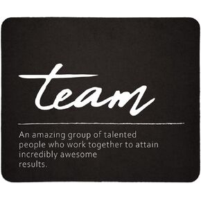 QIYUHOY Team Definition Black Square MousePads,Inspirational Mouse Pads for Desk Home Office Gaming Working,Home Decor Accessories Supplies,9.5x7.9 inches