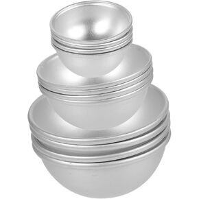 12Pcs Semicircular Bath Molds Aluminium Alloy Half Ball Moulds for Crafting Soaps Candles and Cakes for DIY Projects and Baking Supplies