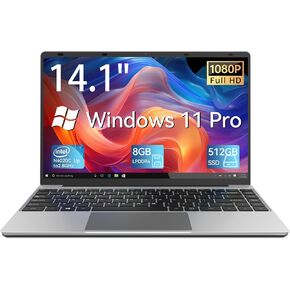 FOLINHAM 2024 14.1 Inch Laptop Computer | FHD 1920 x 1080 Display | Celeron N4020 Processors | 8GB RAM 256GB SSD | USB 3.0 | Type-C Mini-HDMI | 2.4/5G WiFi | Windows 11 Pro