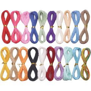 20 Colors 1mm Waxed Polyester Cord Bracelet Cord Wax Coated String for Bracelets Waxed Thread for Jewelry Making Waxed String for Bracelet Making 10m for Each Color