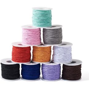 490 Yards 1mm Beading Elastic Cords Stretch String Crafting Threads for Jewelry Making Polyester Round Thread for Clothes Shoes