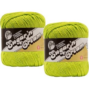 Bulk Buy: Lily Sugar 'n Cream 100% Cotton Yarn (2-Packs) ~ Solids ~ 4 oz. Super Size Skeins (Hot Green SS #18712)