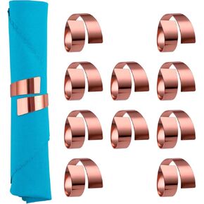 Gold Napkin Rings Set of 10, Metal Material (Gold, Normal)