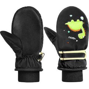 MoKo Toddler Mittens, Kids Ski Mittens, Insulated Waterproof Mittens for Girls Boys, Warm Fleece Winter Snow Gloves for Kids