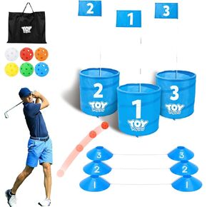 TOY Life Golf Bucket Game Golf Practice Game, Golf Chipping Game for Adults Family Kids Outdoor Indoor Backyard Golf Game PAR 3 Golf Game Golf Gifts for Adults Beach Games for Adults