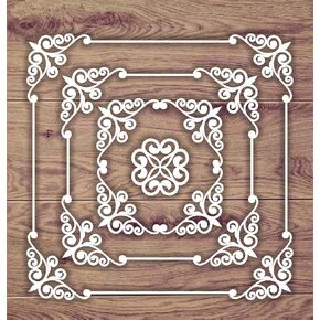 CrafTreat Laser Cut Chipboard for Crafts - Square Frames - Size: 5.5X6 Inches - Square Embellishments for Crafting - Ornate Square Frame Embellishments for Card Making and Scrapbooking