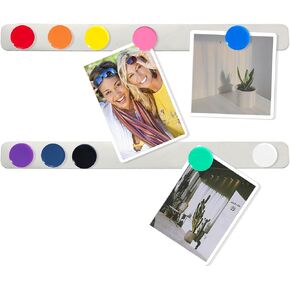 ZDZBLX Magnetic Board Frameless Stainless Iron Board Strips, Magnetic Strips with Adhesive Backing Bulletin Board Bar Strip Memo Magnet Board with 10pcs Colorful Magnet for School Office Home (2pcs)