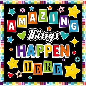 Amazing Things Happen Here Bulletin Board Welcome Amazing Bulletin Board Decoration Set Inspirational Welcome Back to School Bulletin Board Decorations Classroom Wall Decor