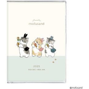 アートプリントジャパン Mofusand A6 Monthly Diary, 2025 Notebook, Iced Nyan
