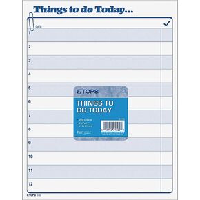 TOPS Daily Agenda Things to Do Today Pad, 8.5 x 11 Inches, 100-Sheet Pad (2170)