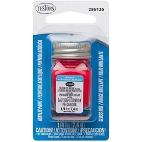 Testors TES286126 Acrylic, 1/4 oz , Gloss Red