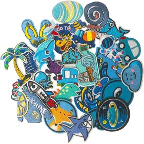 16Pcs Iron on Patches for Children, Embroidered Applique Patches for Clothes, Hats, Jeans, Pants, Jackets,Backpacks Repair and Decoration/Yellow