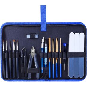 25 PCS Gundam Model Tools Kit Hobby Building Tools Set with Storage Bag, Nippers, Paint Brush for Gunpla Car Airplane Model Repairing & Fixing