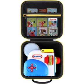 Hard Carrying Case for Little Tikes Story Dream Machine Starter Set, Toys Storage Holder for Little Tikes with Zipper Mesh Pocket fit Many Story Collection, Storytime/Little Golden Book, Blue