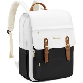 Laptop Bag for Women,15.6 inch Travel Backpack for Women,Travel Backpack Carry on Flight Approved Backpack for women with USB Charging Port(Beige)