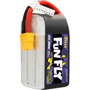 Tattu FunFly 6S Lipo Battery 1300mAh 100C 22.2V 6S1P lipo Battery Pack with XT60 Plug for FPV RC Drone Helicopter Quadcopter Airplane UAV