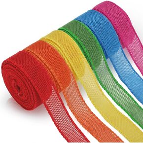 6 Rolls 48 Yard Rainbow Colors Ribbon Rolls 1.5 Inch Solid Gift Wrapping Ribbon for DIY Crafts Wreath Bow Making Supplies Home Decor