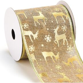 شريط سلكي لعيد الميلاد مقاس 4 بوصات، مقاس 4 بوصات × 10 ياردة (30 قدمًا)، فضي معدني، شريط خيش، شريط سلكي عريض للغاية لعيد الميلاد لتنورة الشجرة، تزيين الدرج، القوس العلوي in Kuwait