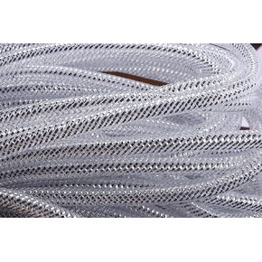 YYCRAFT Deco Mesh Tubing Flex 8mm x 25 Yards with Metallic Foil,Red