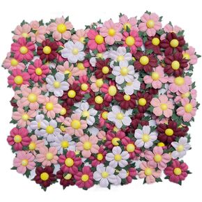 Handmade 100 Pcs Lovely Mulberry Paper Flowers 30x30mm Scrapbooking Wedding DIY Craft Supplies Card Paper Flowers Craft Projects Artificial Flowers. (10 Colors)