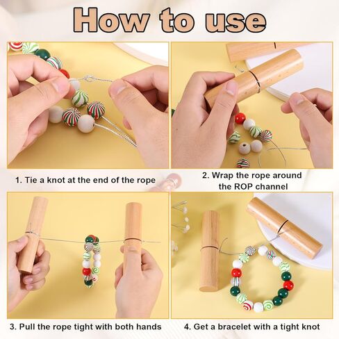 2pcs Tightening Knot Grippers, Knot Grippers Tool for Silicone Beads Tightening Knots Puller Wood Gripper for Beads Wristlets Keychains Bracelets in Kuwait