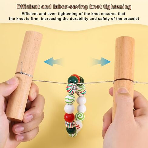 2pcs Tightening Knot Grippers, Knot Grippers Tool for Silicone Beads Tightening Knots Puller Wood Gripper for Beads Wristlets Keychains Bracelets in Kuwait