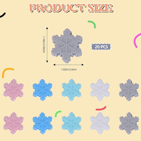 20 Piece Snowflake Silicone Beads Silicone Shaped Beads Silicone Focal Beads for Pens Bulk Beads Used for DIY to Make Various Handicrafts, Beaded Pen, Beaded Phone Straps Etc(Snowflake) in Saudi Arabia