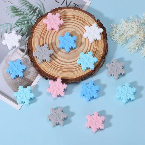 20 Piece Snowflake Silicone Beads Silicone Shaped Beads Silicone Focal Beads for Pens Bulk Beads Used for DIY to Make Various Handicrafts, Beaded Pen, Beaded Phone Straps Etc(Snowflake) in Saudi Arabia