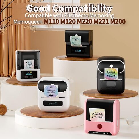 ملصق M110 Color Flower M220، ملصقات دائرية مقاس 1.96 بوصة Memoking M200، متوافقة مع طابعة Phomemo M110 M220 M200 M120 M221 ملصقات دائرية، لتصميم شعار DIY - متدرج، 140 قطعة in Kuwait