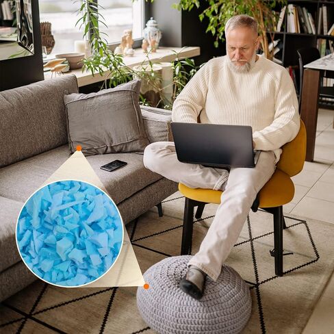 Bean Bag Filler Shredded Memory Foam Filling 10 Pounds, Pillow Stuffing Bean Bag Refill Material for Pouf Ottoman Couch Cushion Dog Bed Stuffed Animals and Art Crafts - Blue in Kuwait