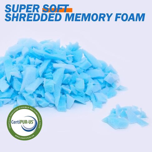 Bean Bag Filler Shredded Memory Foam Filling 10 Pounds, Pillow Stuffing Bean Bag Refill Material for Pouf Ottoman Couch Cushion Dog Bed Stuffed Animals and Art Crafts - Blue in Kuwait